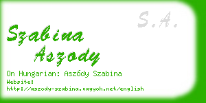szabina aszody business card